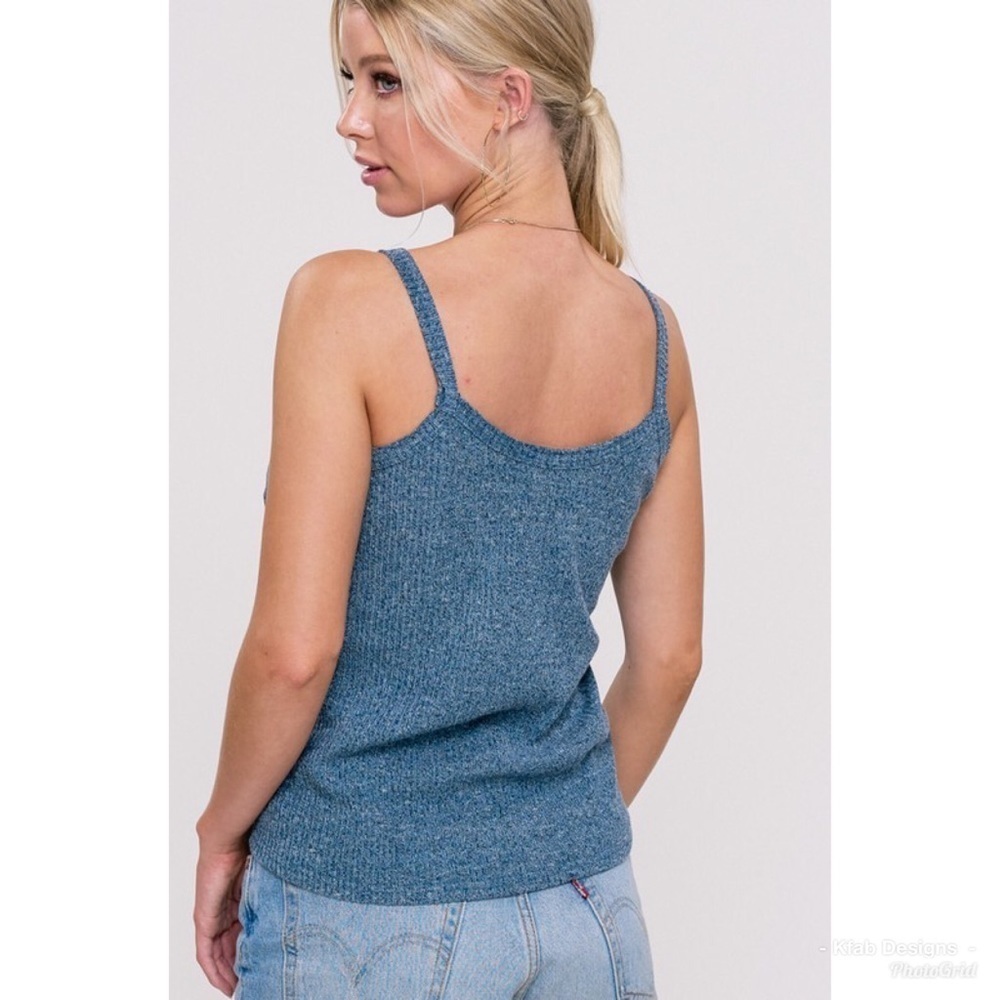 LAST 1! Super Soft Ribbed Button Up Top! - Picture 6 of 6